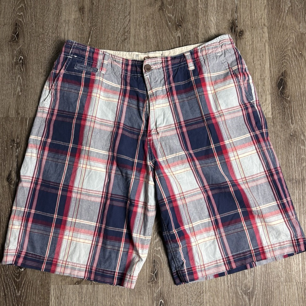 Chor Bermuda Golf 10" Shorts Men's Size 34 Patchwork Madras Plaid Pockets